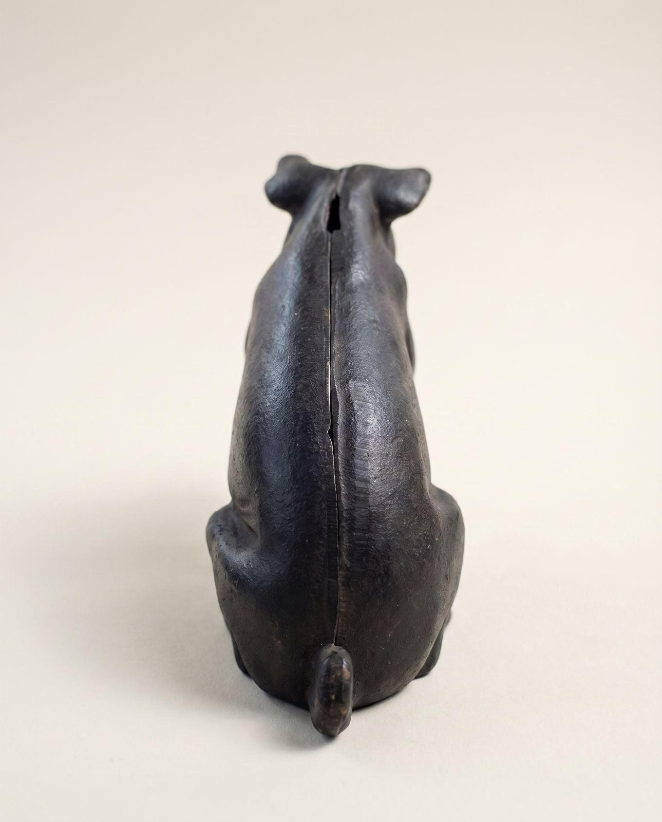 Vintage Cast Iron Pig Coin Bank Doorstop Sculpture