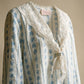 Vintage Ashley Hall Blue Floral Lace Collar Blouse - S