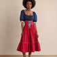 Vintage Milkmaid Lace-Up Midi Dress – Size XS/S