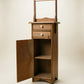 Vintage Pine Wall Cabinet with Hand-Painted Folk Art Detail
