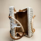 Vintage White Wicker Handbag / Picnic Basket Purse