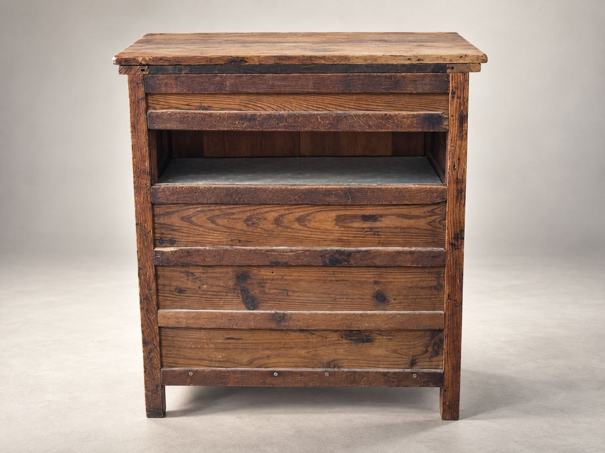 Antique Oak Four-Door Utility Cabinet