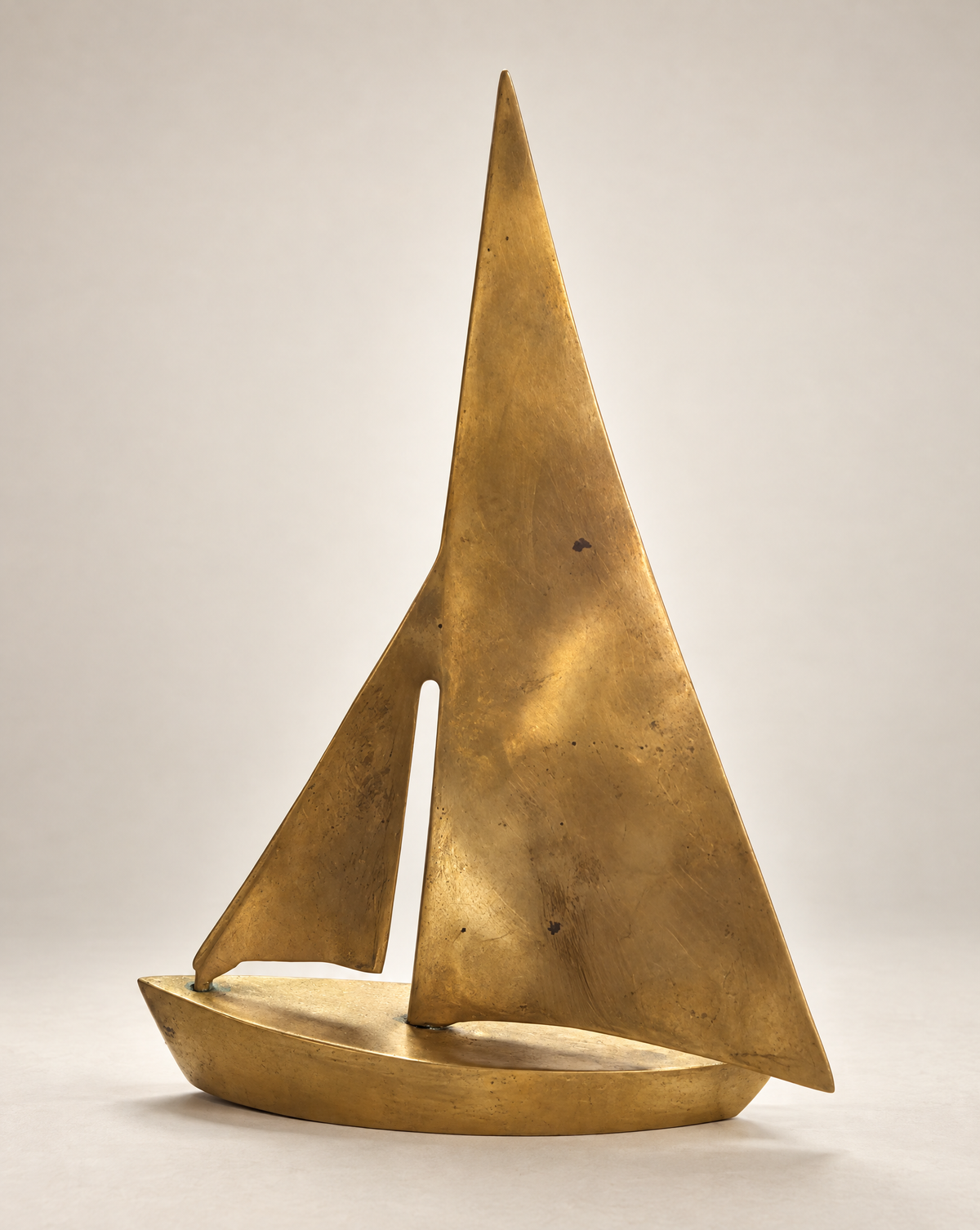 Vintage Mid-Century Brass Sailboat Sculpture