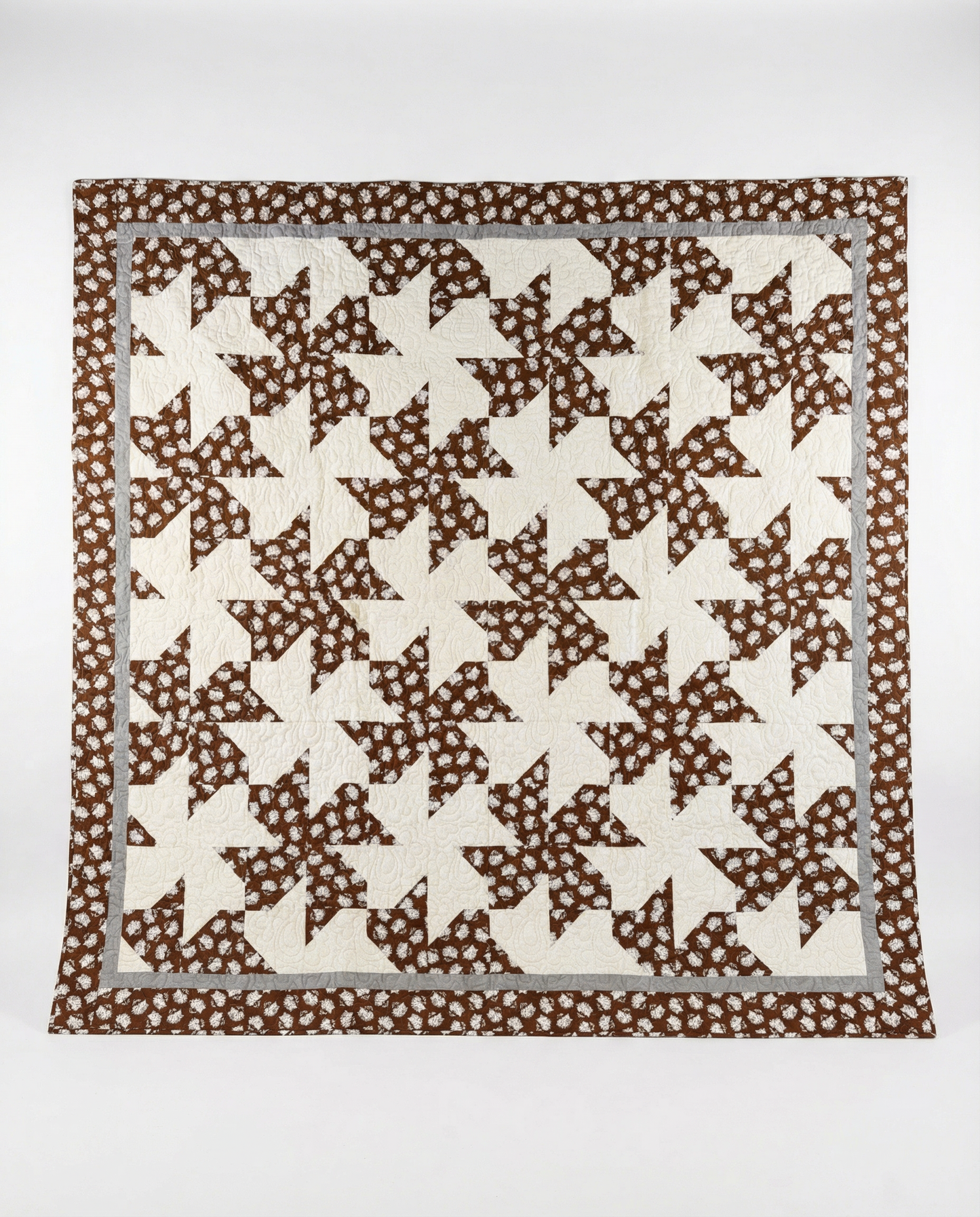 Vintage Pinwheel Patchwork Quilt – Machine Made (81” x 81”)