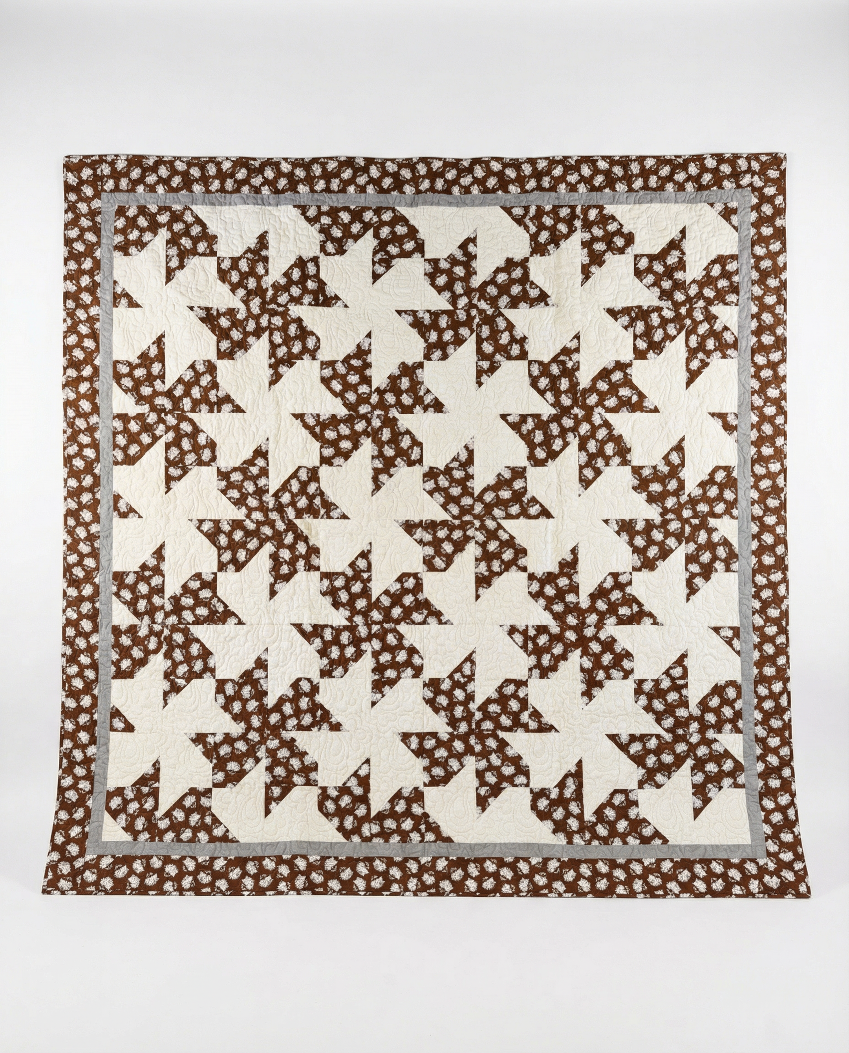 Vintage Pinwheel Patchwork Quilt – Machine Made (81” x 81”)