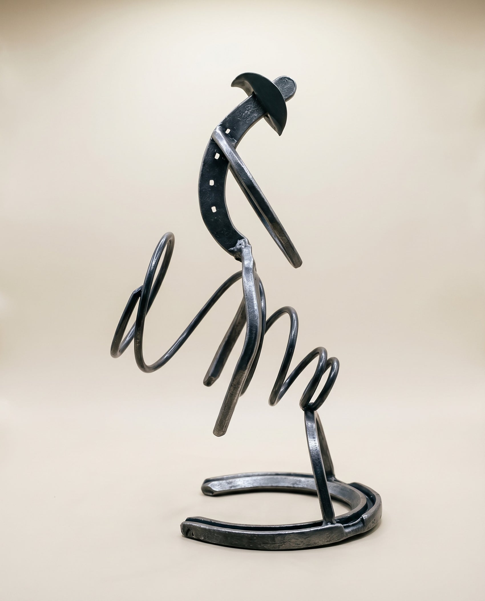 Western Horseshoe Cowboy Wine Bottle Holder Rack