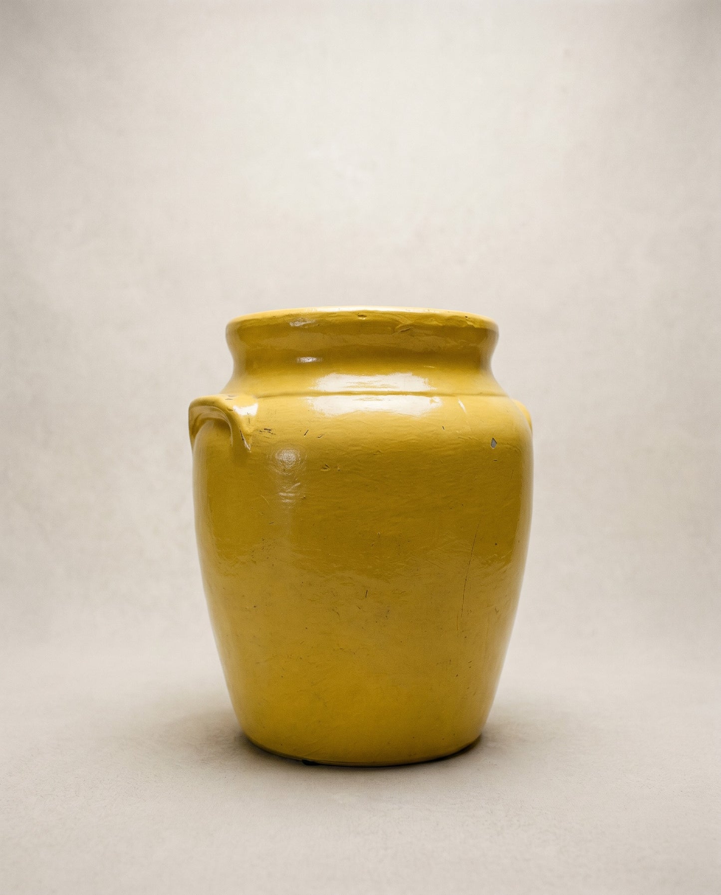Vintage Circus Cookie Jar (Hand-Painted Yellow Stoneware)