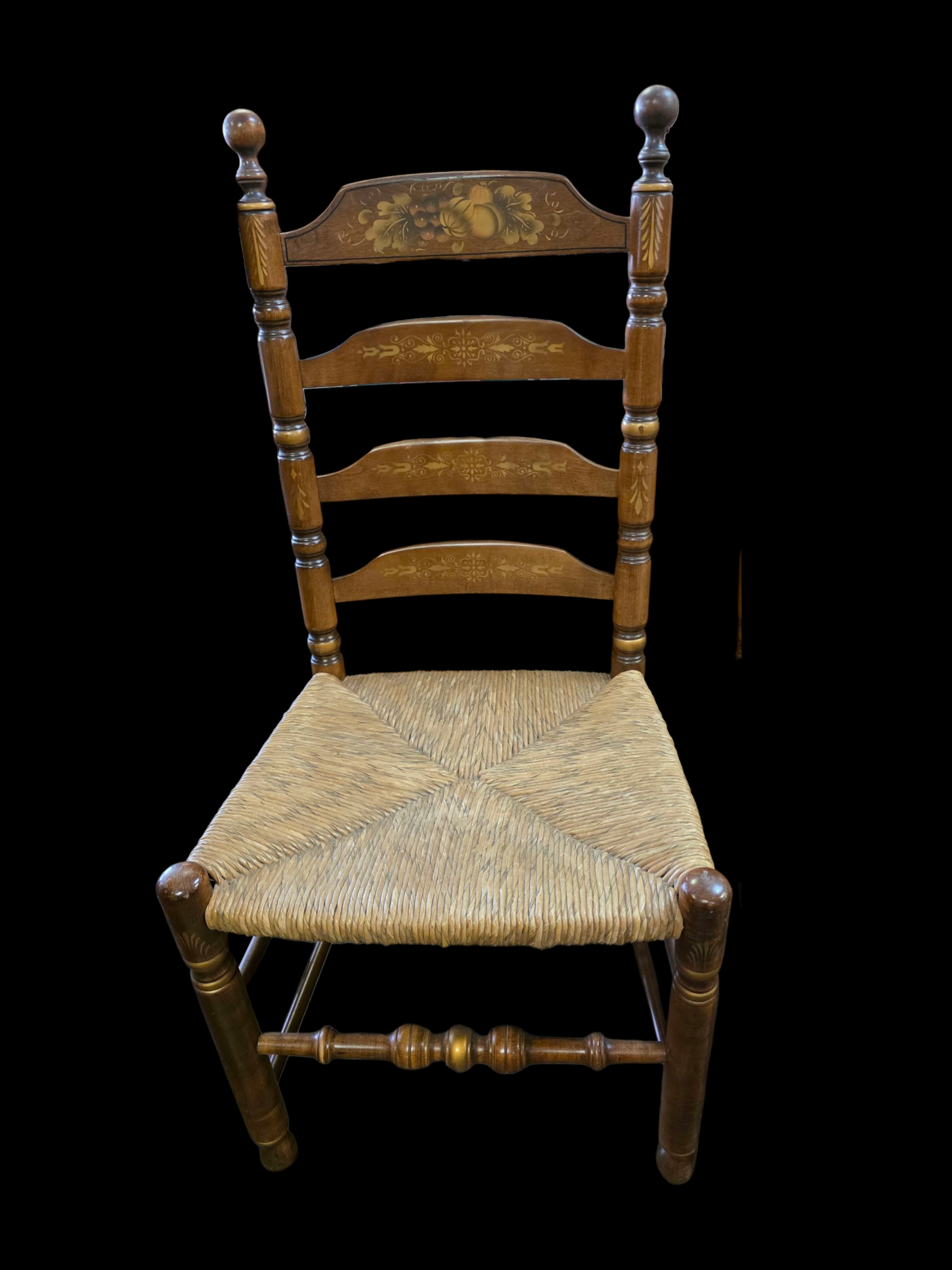 Harvest Stenciled Rush Seats. L. Hitchcock (4)