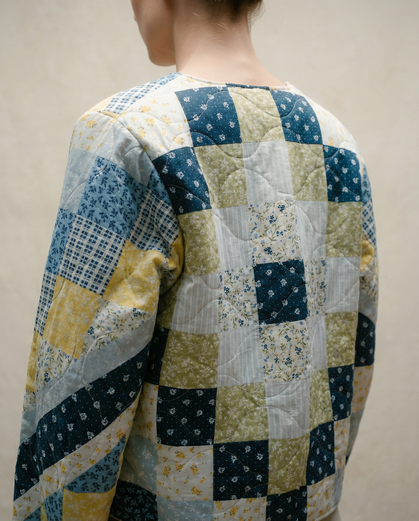 Upcycled Patchwork Quilt Jacket – Size Large