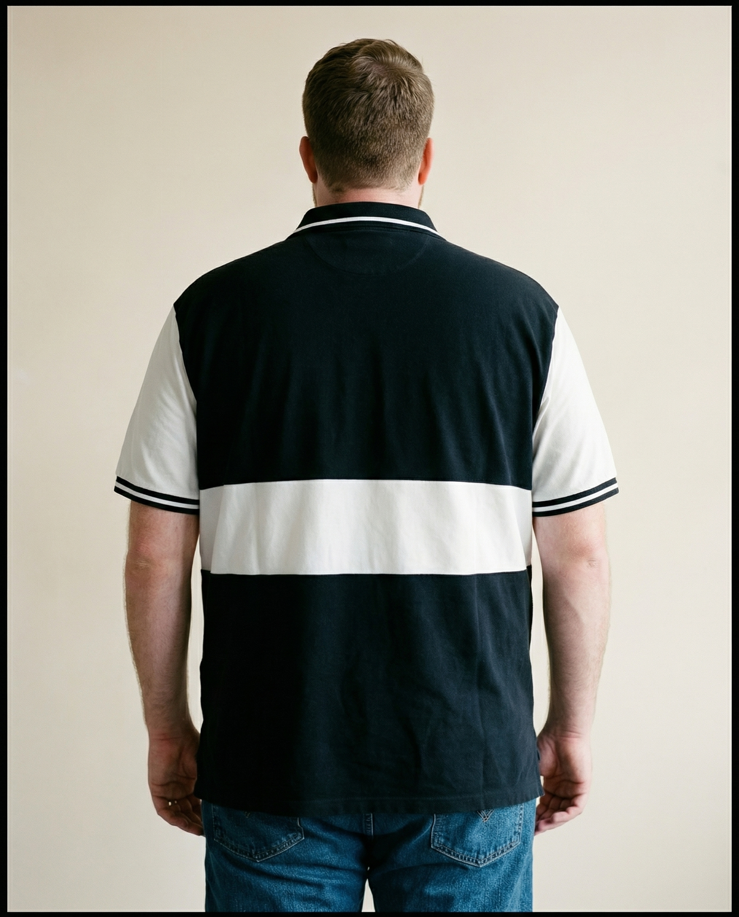 Polo Ralph Lauren Crest Rugby Polo – Black & White (Size XXL)