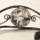 Vintage Mexican Alpaca Silver Cuff Bracelet with Lapis & Mother-of-Pearl Floral Inlay