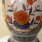 Vintage Imari-Style Porcelain Lamp — Navy, Rust & Gold Floral