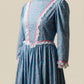 Vintage Victorian Prairie Lace Trim Maxi Dress