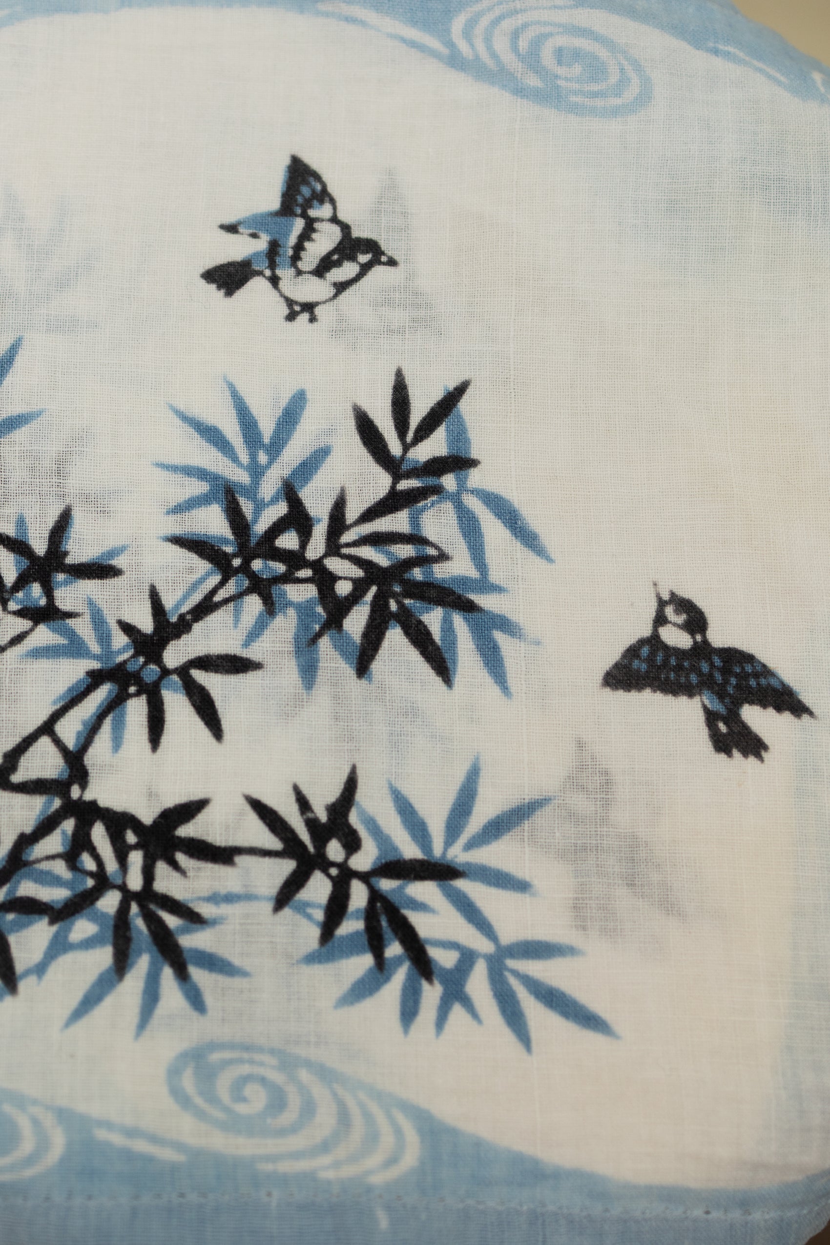 Vintage Blue & White Linen Napkins — Set of 6