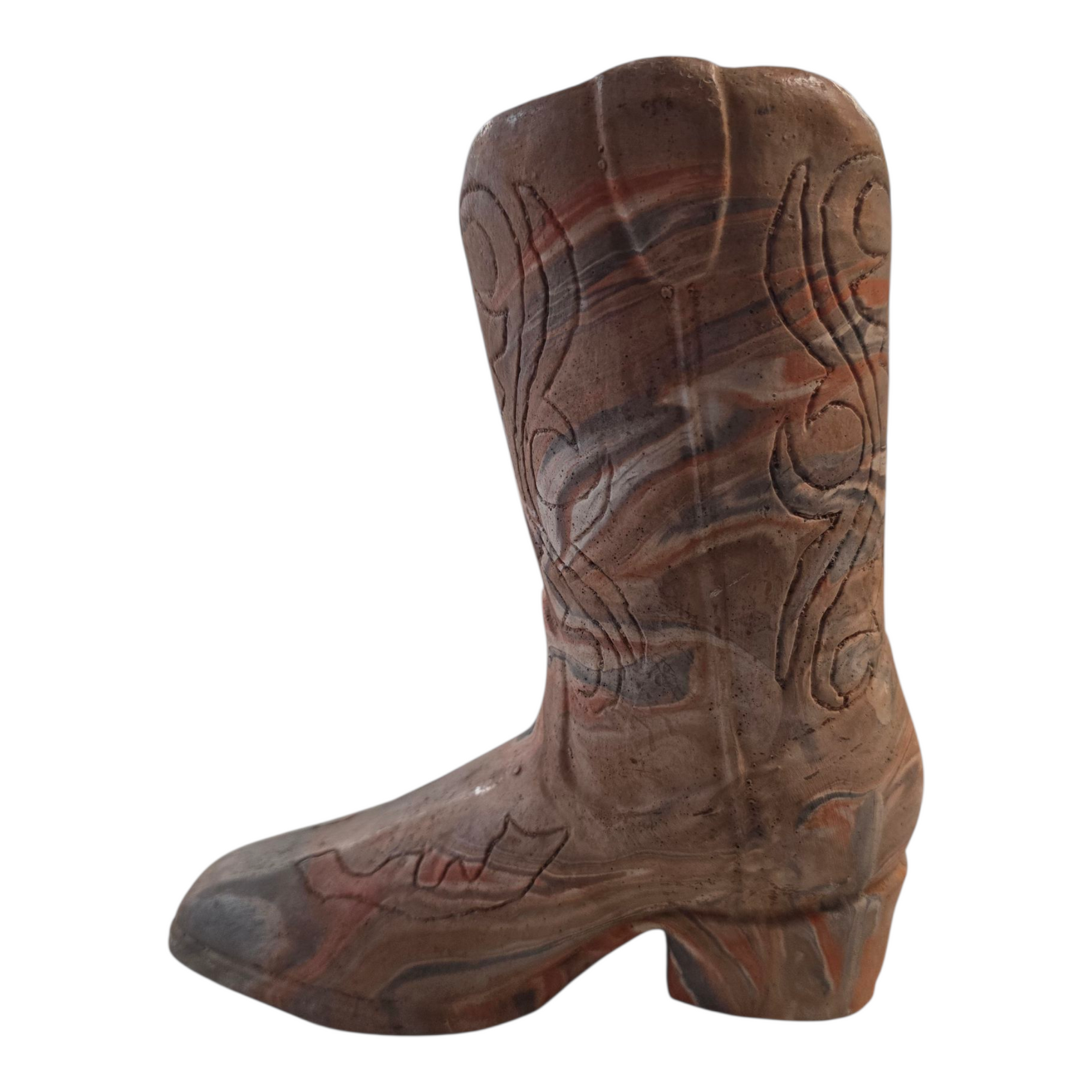 Terracotta Texas Cowboy Boot Vase