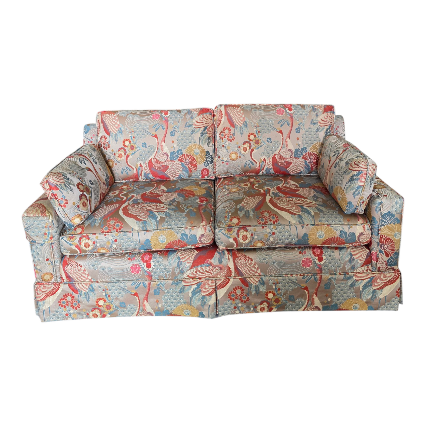 Upholstered Oriental Loveseat
