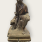Vintage Hunter & Dog Table Lamp — Cast Metal Sculptural Base