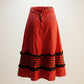 Vintage Red Polka Dot Prairie Skirt w/ Black Ruffle Trim