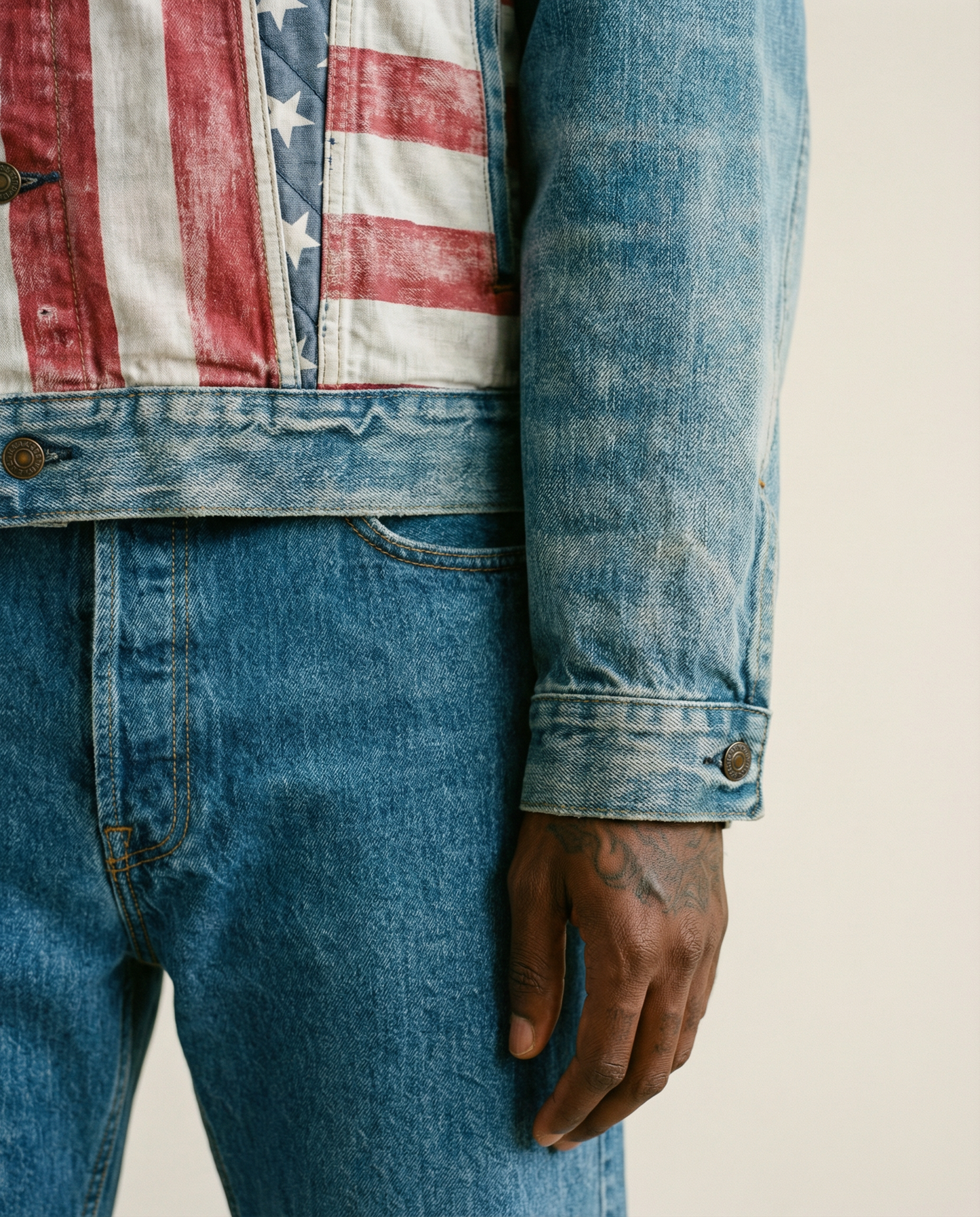 Denim & Supply Ralph Lauren Americana Flag Denim Jacket — Size XXL