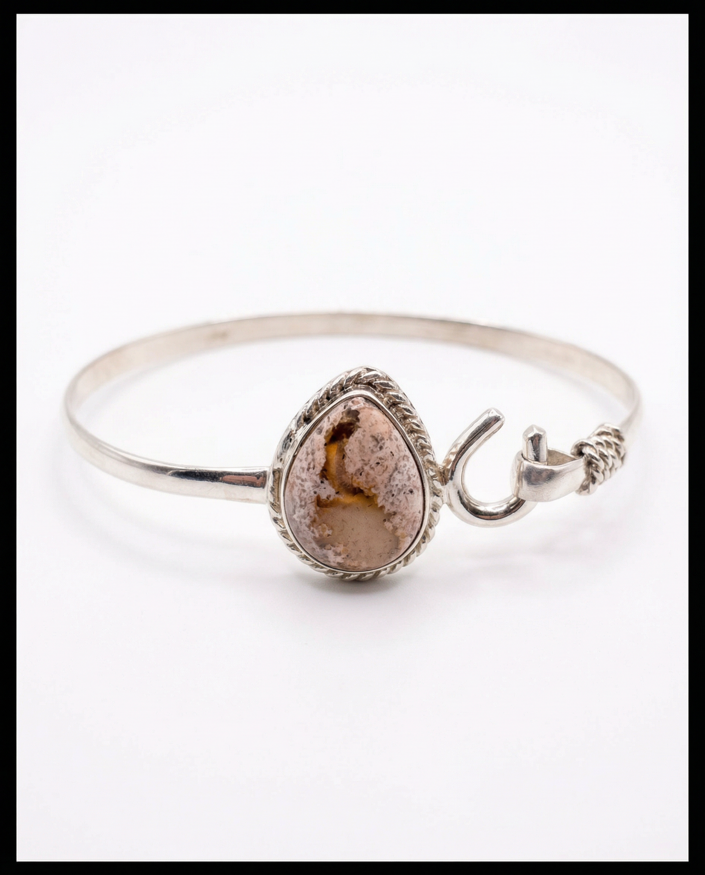 Natural Agate Sterling Silver Cuff Bracelet
