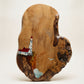 Hand-Painted Live Edge Wood Slab Wall Art – Lighthouse Coastal Scene
