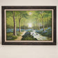 Large Original Woodland Landscape Oil Painting on Canvas, Signed Carter – 43.5" W × 31" H