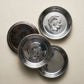 Vintage Chrome Coasters – Classical Gladiator Helmet Motif (Set of 6)