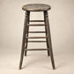 Antique Primitive Turned Wood Tall Stool with Maker’s Mark