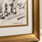Vintage 1991 G. Smith Cattle Charcoal-Style Artwork in Gold Frame – 24.5" W × 20.5" H