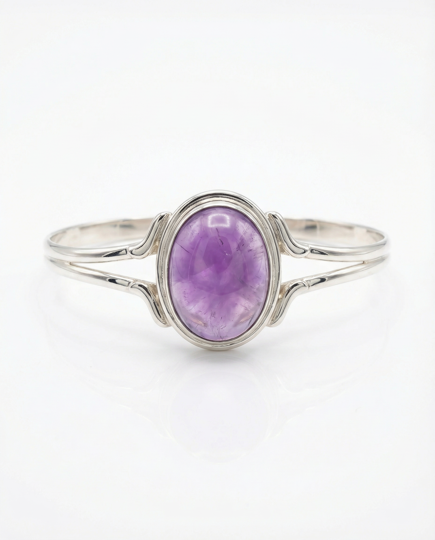 Purple Moonstone Sterling Silver Cuff Bracelet