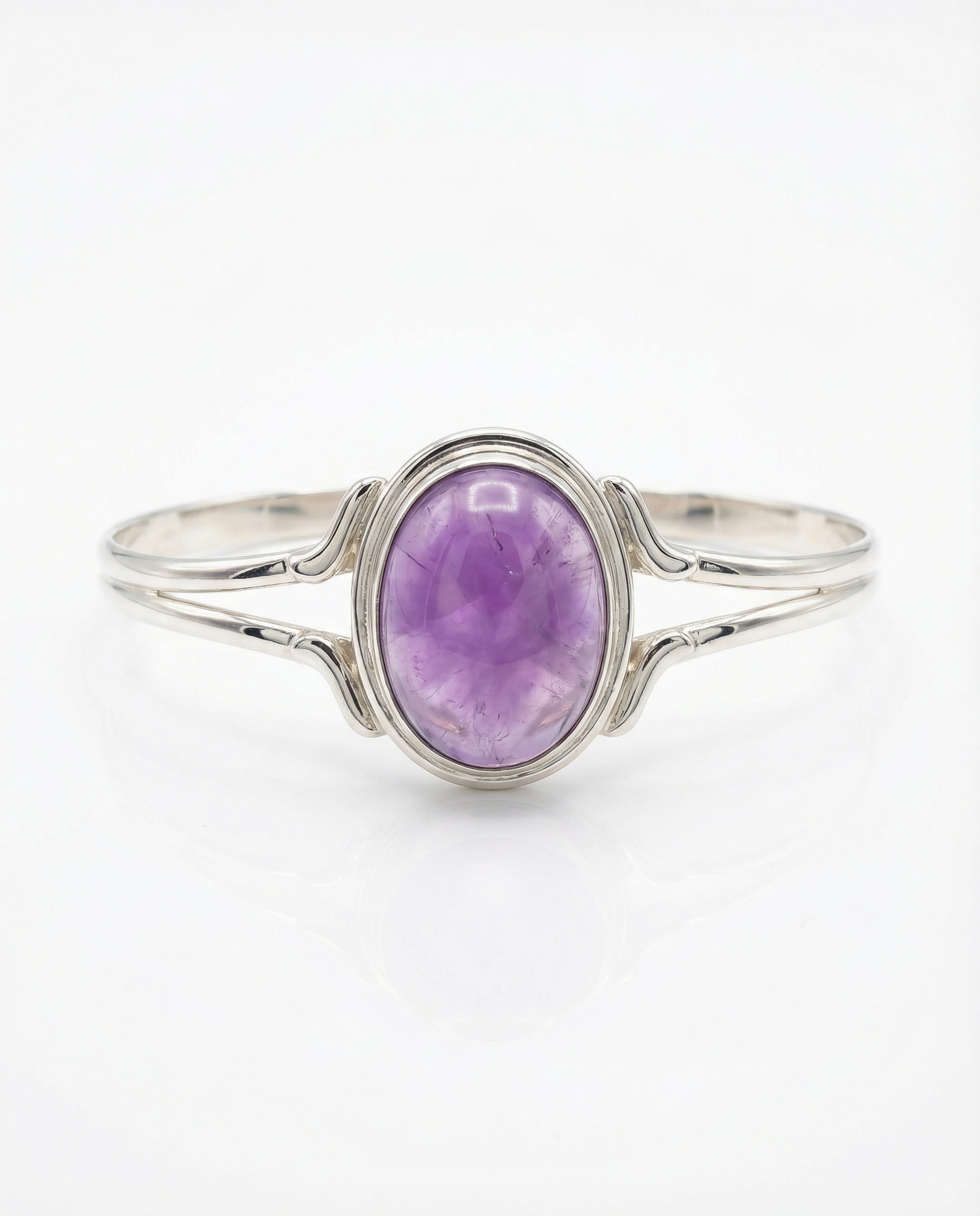Purple Moonstone Sterling Silver Cuff Bracelet