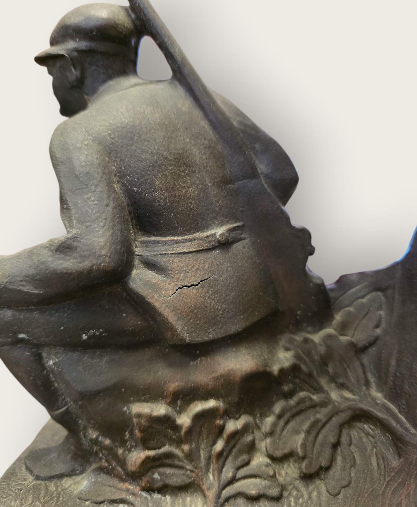 Vintage Hunter & Dog Table Lamp — Cast Metal Sculptural Base