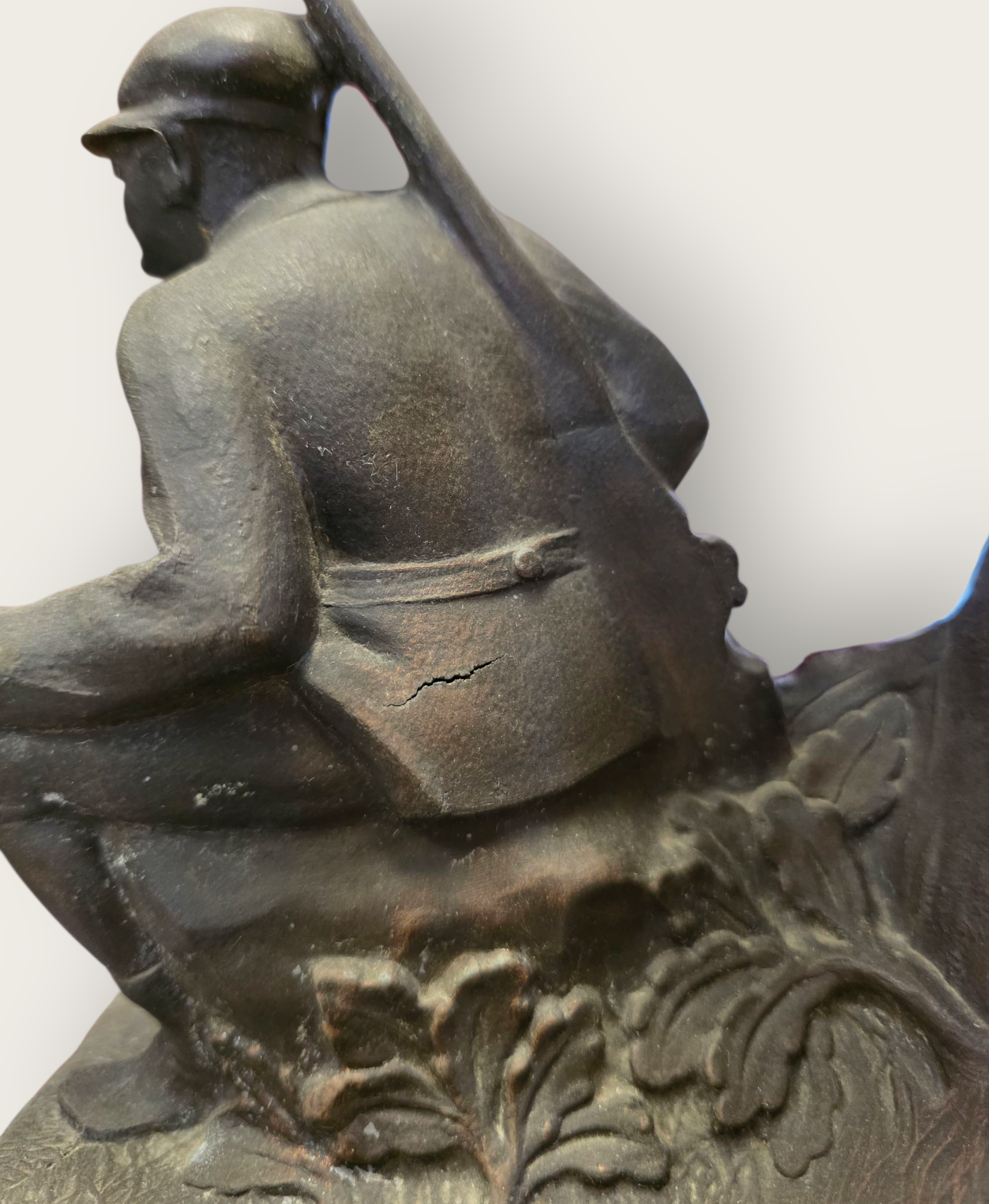 Vintage Hunter & Dog Table Lamp — Cast Metal Sculptural Base