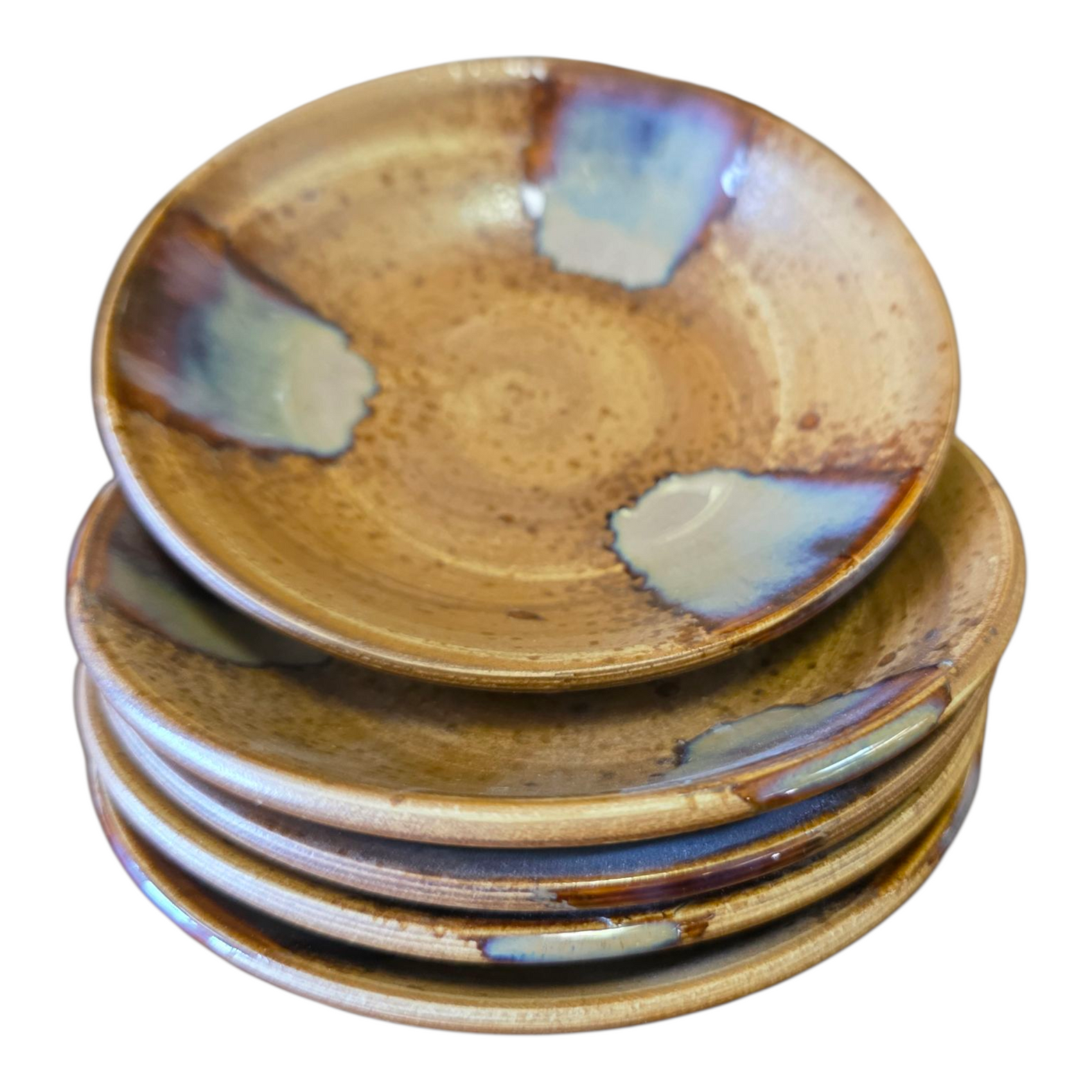 Sango Splash Brown Stoneware Dipping Plate (5)