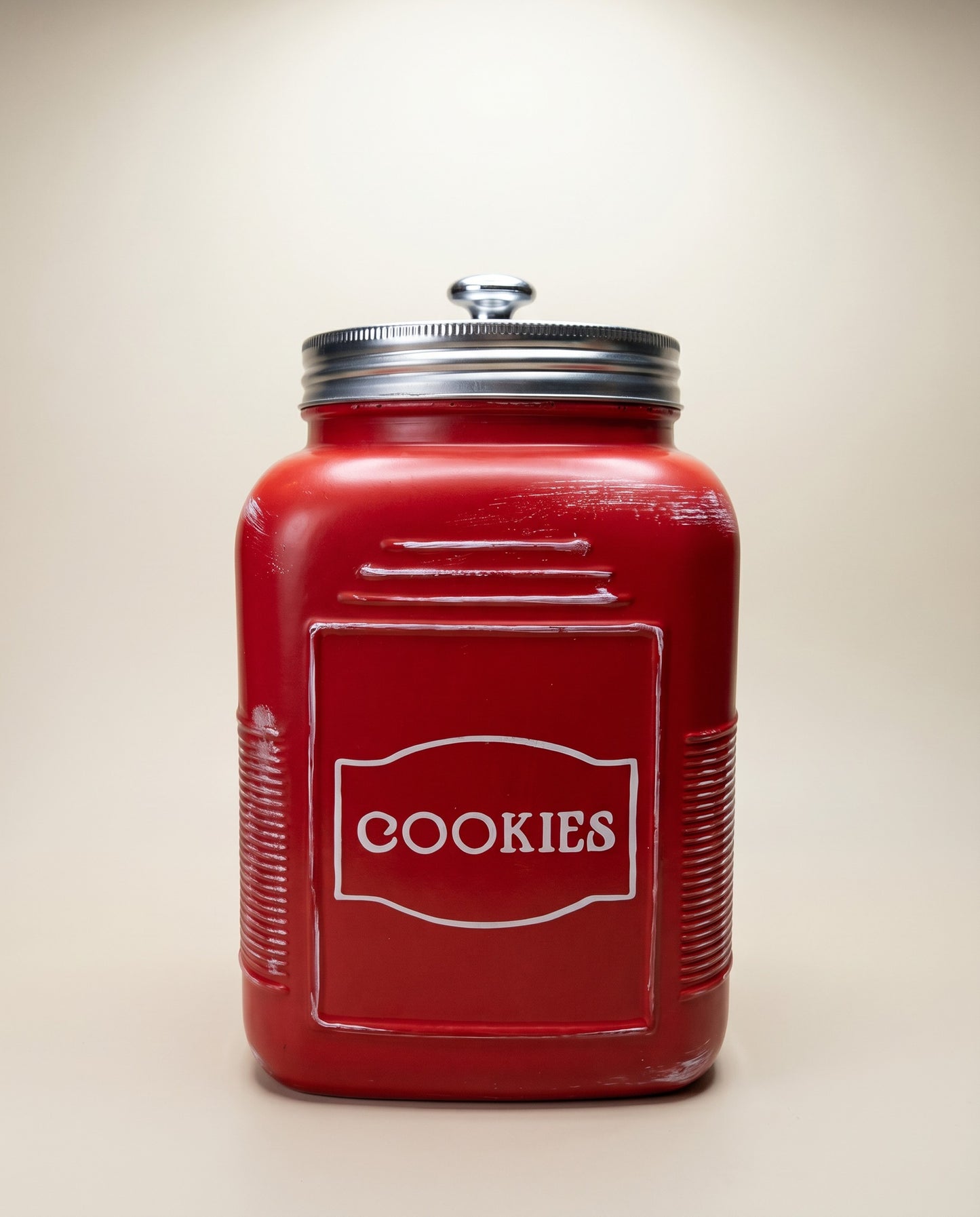 Vintage Red Glass Cookie Jar