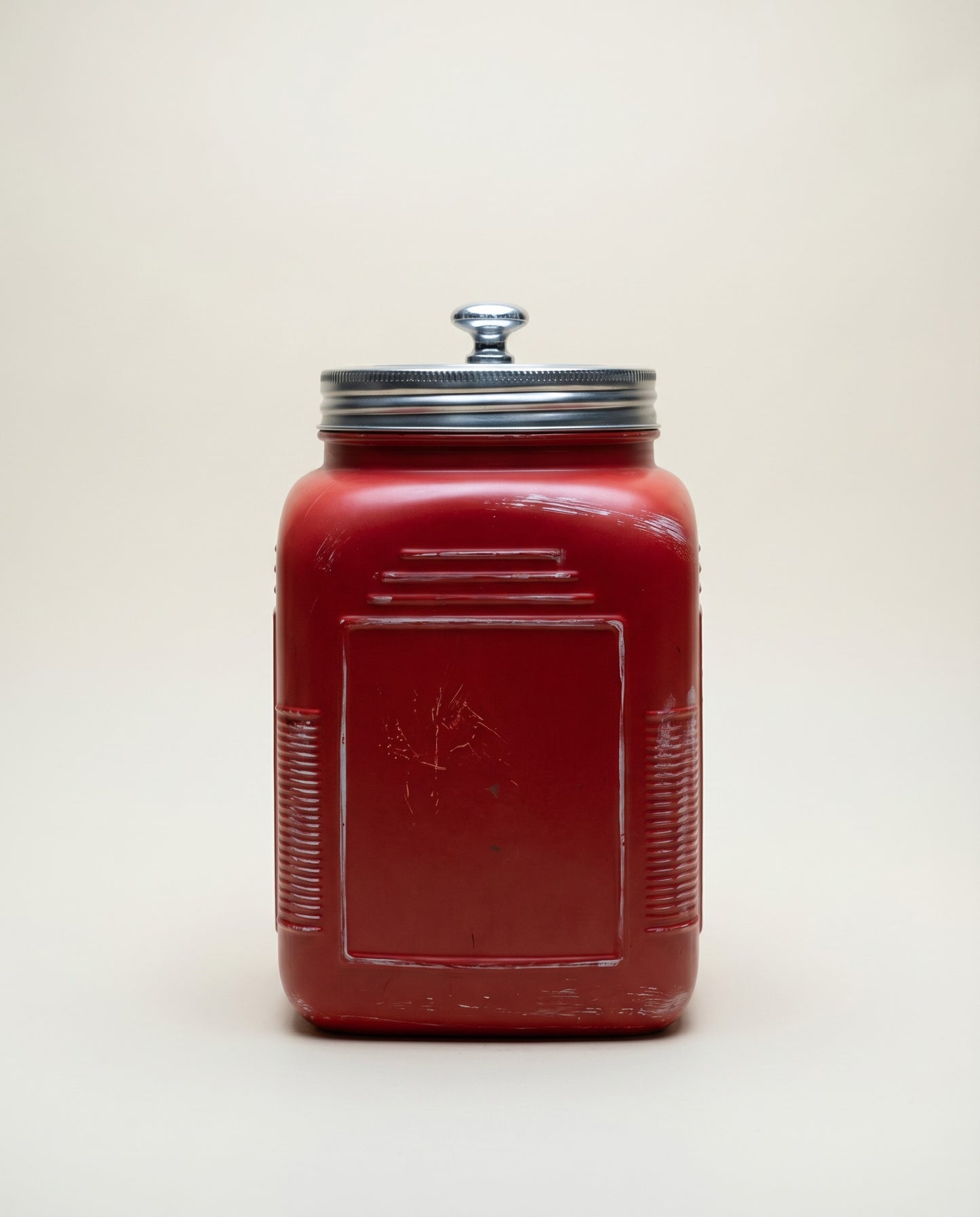 Vintage Red Glass Cookie Jar