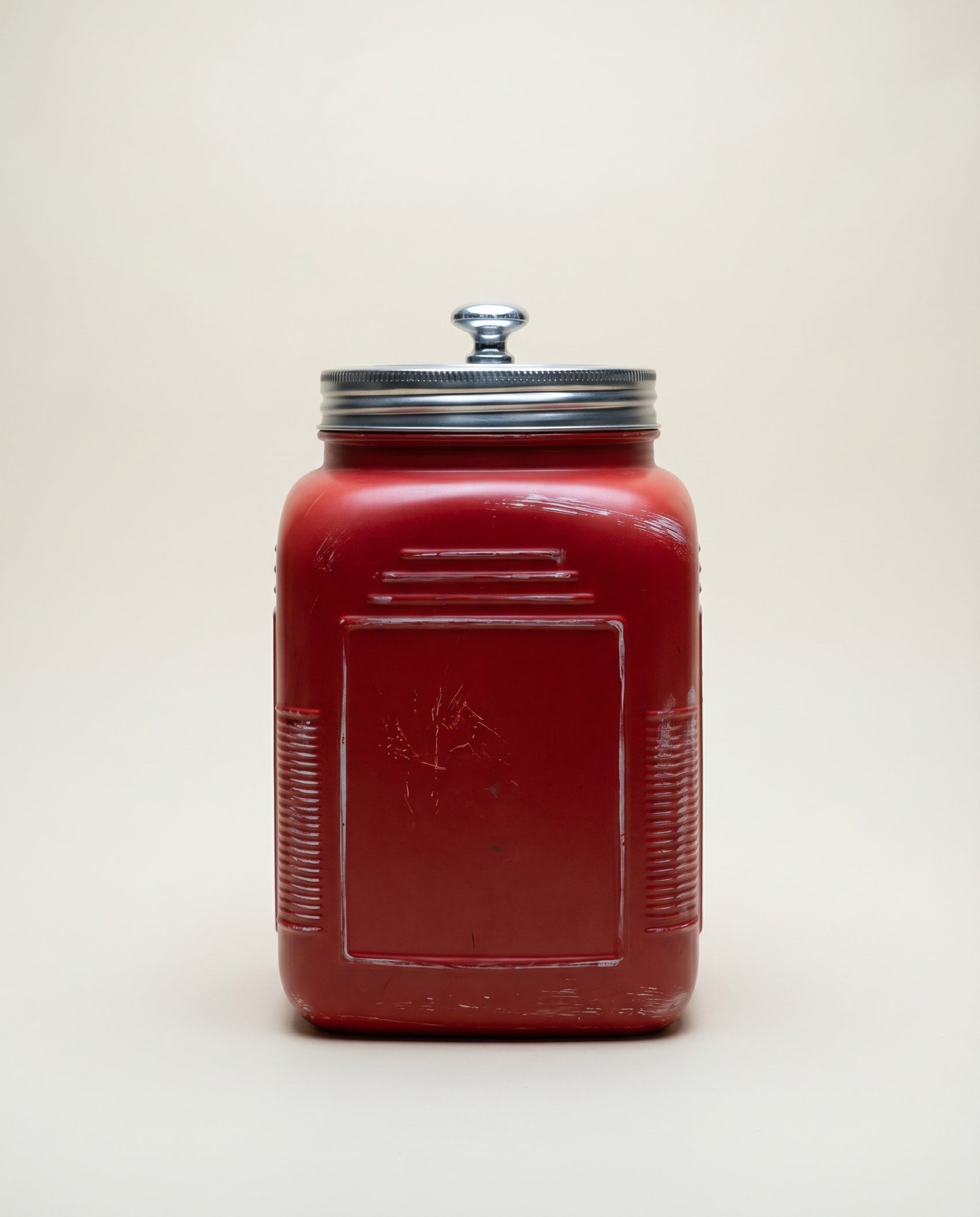 Vintage Red Glass Cookie Jar
