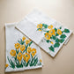 Vintage Floral Print Linen Tea Towels – Set of 2