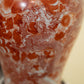 Vintage Porcelain Lamp — Burnt Orange Dragon Motif with Linen Shade