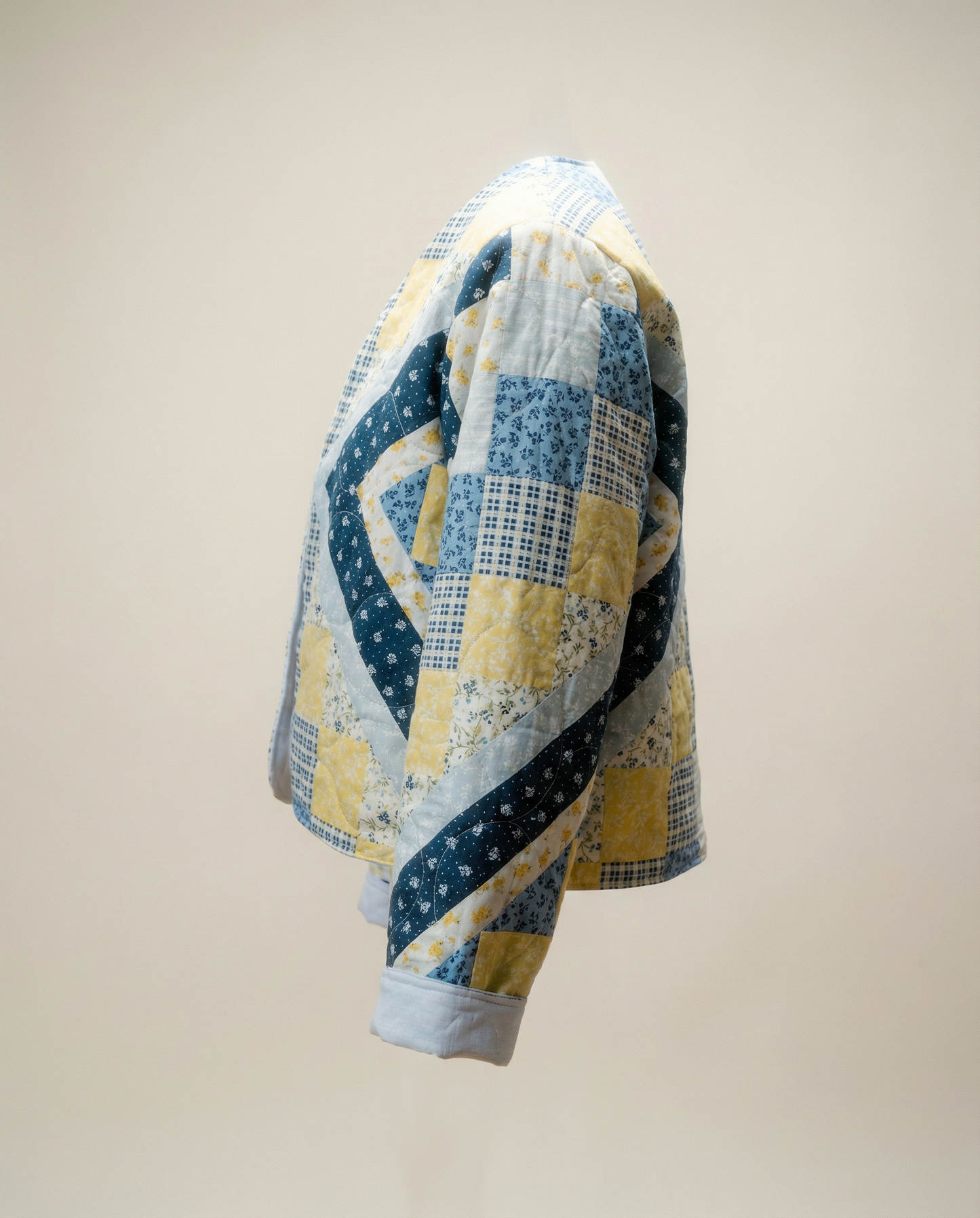 Upcycled Patchwork Quilt Jacket – Size Large