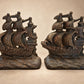 Pair of Vintage Cast Iron Galleon Ship Bookends