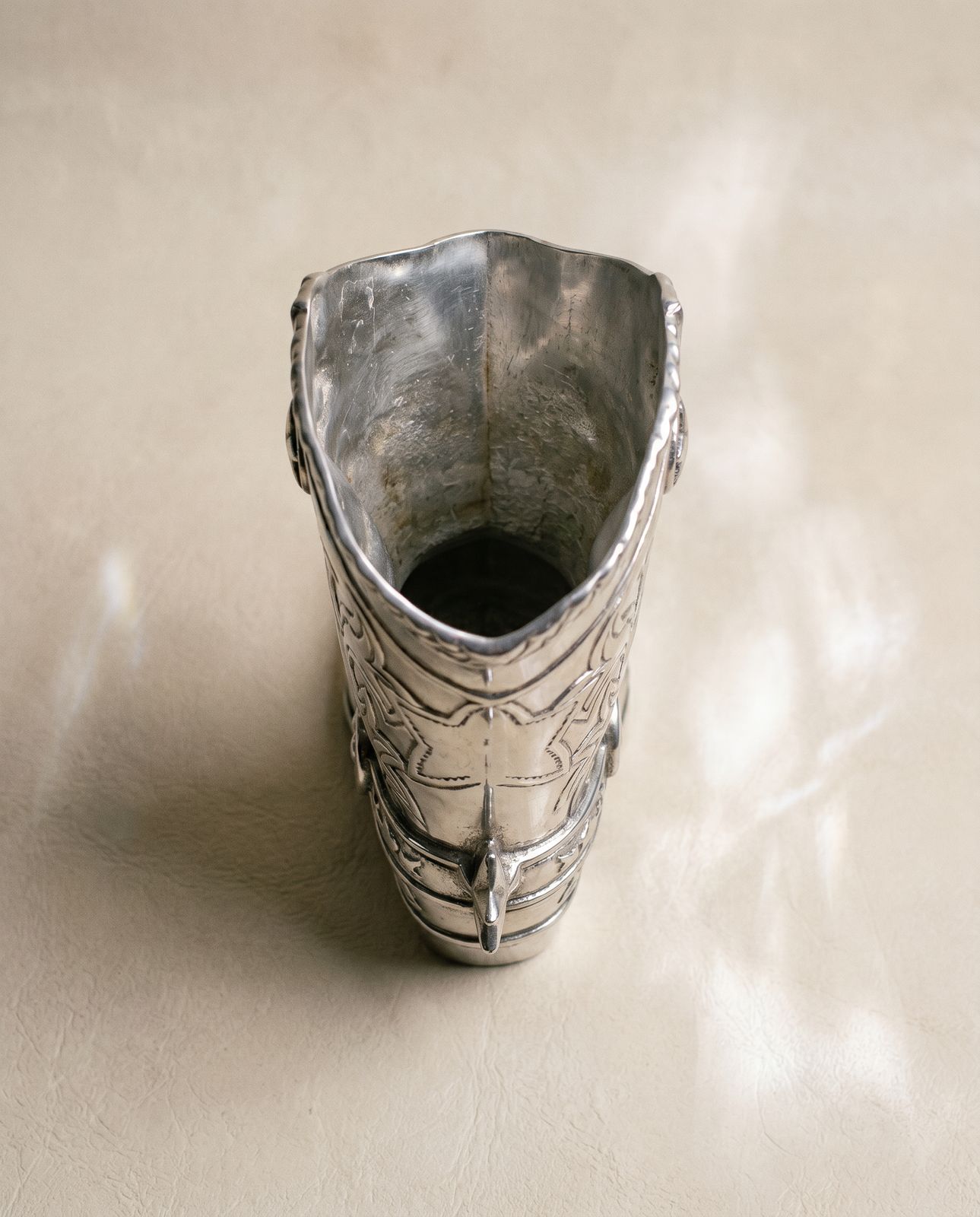 Vintage Arthur Court Cowboy Boot Vase / Utensil Holder