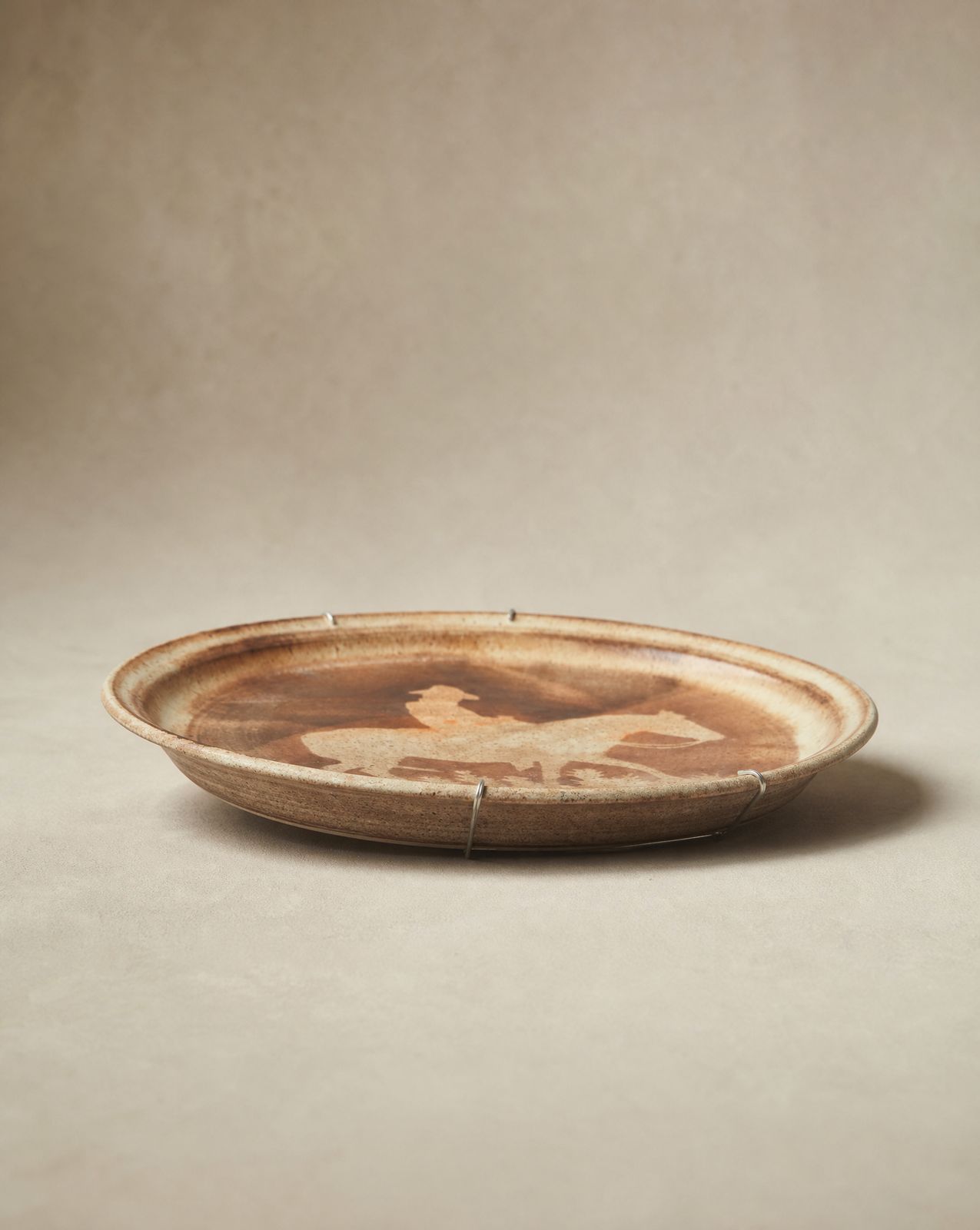 Signed Anspach Western Studio Pottery Wall Platter – Pinedale, Wyoming