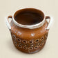 Handcrafted Mexican Folk Art Pottery Olla Vase with Floral Dot Decoration