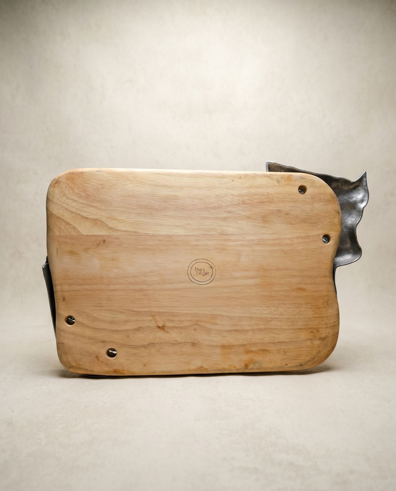 Vintage Bull Carving Board & Serving Tray with Cast Aluminum Longhorn Handles