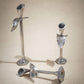 Vintage Graduated Pewter Calla Lily Candleholders – Set of 3