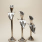 Vintage Graduated Pewter Calla Lily Candleholders – Set of 3
