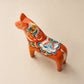 Hand-Painted Swedish Dala Horse Folk Art Sculpture – Orange