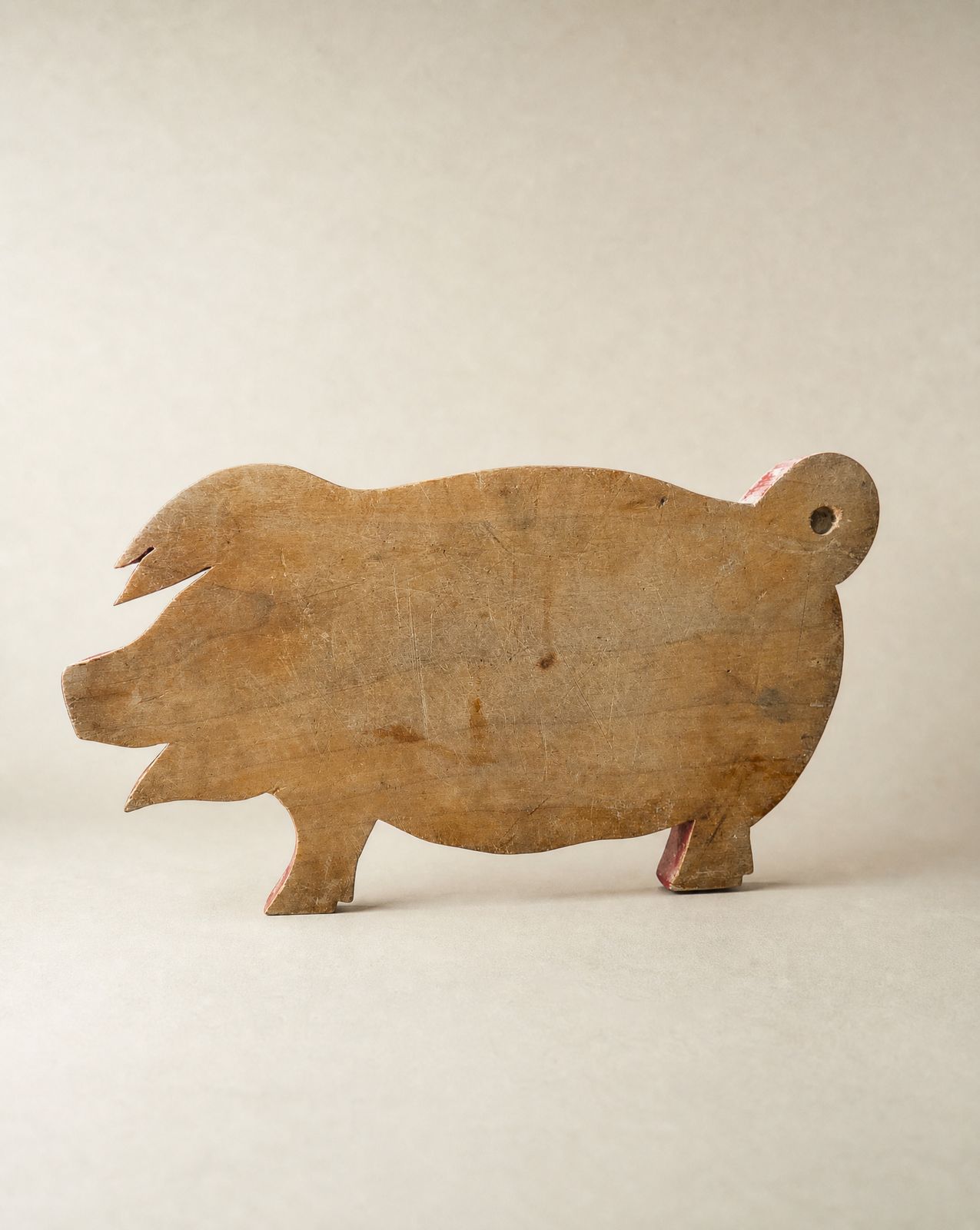 Vintage Pig-Shaped Advertising Cutting Board – Pneumatic Machinery Co. Los Angeles Wooden Butcher Board