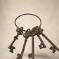 Decorative Cast Iron Skeleton Keys on Ring – Set of 5